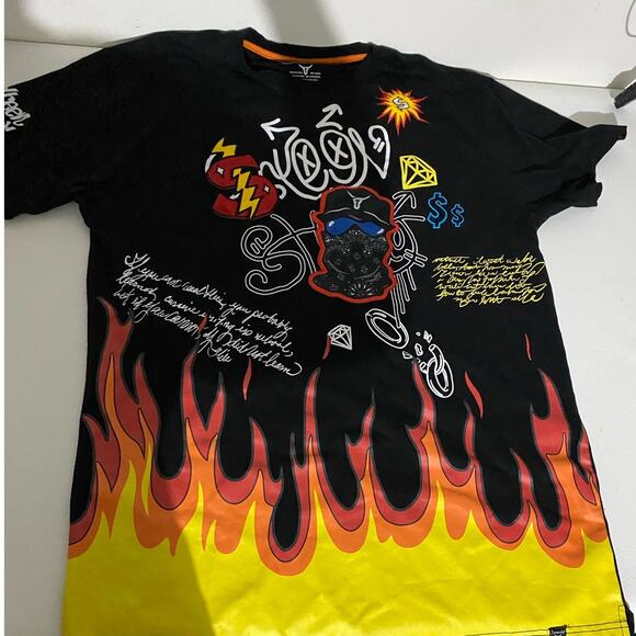 SCREENSHOT Fire Men's T-Shirt Black Size 3 XL - Picture 2 of 6